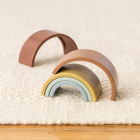 Itzy Ritzy Rainbow Stacker Toy - includes 5 Arches for Stacking; Helps Develop Hand-Eye Coordination; Rainbow...