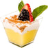 DLux 100 x 2oz Square Mini Dessert Cups (No spoons), Clear Plastic Parfait Appetizer Cup - Small Reusable Serving Bowl for Tasting Party Desserts ...