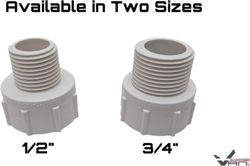1/2" NPT Male x 3/4” GHT Female, PVC Non Brass, MNPT x FGHT Garden Hose Adapter Fitting...