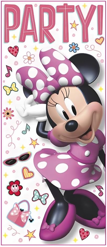 AMSCAN Unique 79251 Disney Iconic Minnie Mouse Door Party Poster, 2.25' (27") x 5' (60") 1ct, Multicolor,Bedroom...