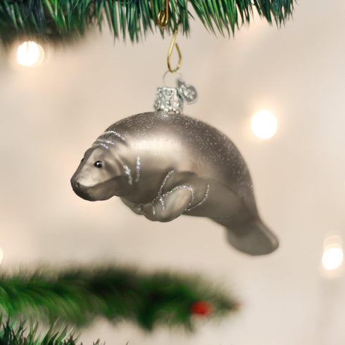 Old World Christmas Manatee Glass Blown Ornament for Christmas Tree...