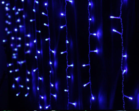 3.5M/11ft 96 LED Blue Linkable Fairy Curtain String Light with 8 Modes Functional Controller for Indoor/Outdoor/Party/Wedding/Christmas Decor...