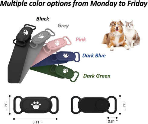 5 Pack Dog Collar Holder Compatible with Samsung Galaxy Smarttag 2,Waterproof Silicone Tracker Case Holder for Samsung Galaxy Smart Tag 2,Anti-Scr...