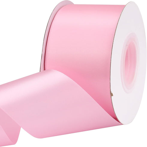 2 inch Wide 25 Yards Pink Satin Ribbon,Silk Ribbons Roll Craft Fabric Ribbon for Gift Wrapping, Perfect Wedding, Party Wreath, Sewing,Holiday Deco...