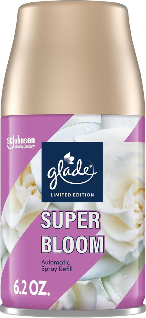 Glade Automatic Spray Refill, Air Freshener for Home and Bathroom, Super Bloom, 6.2 Oz...