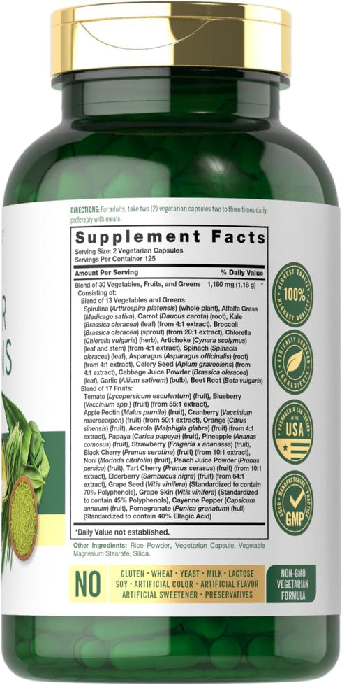 Carlyle Super Greens Capsules | 250 Count | Non-GMO & Gluten Free Supplement...