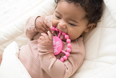 Bella Tunno Happy Teether for Girls– Soft & Easy Grip Baby Girl Teether Toy, Silicone Teether Ring to Help Soothe Gums, Non-Toxic and BPA Free, Al...