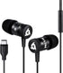 KLIM Fusion C - USB-C Earbuds with Microphone + Long-Lasting Wired Ear Buds + 5 Years Warranty - Innovative: in-Ear with Memory Foam + Earphones w...