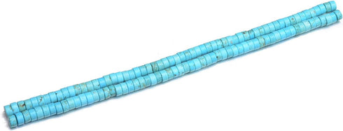 AD Beads Blue Turquoise Heishi Gemstone Loose Beads 15.5" 4mm 6mm 8mm 10mm 12mm (6mm)...
