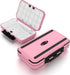 Portable Small travel Jewelry Box Organizer case pink with earrings necklaces storage,trendy Gifts for kids girls teenage women and Mom in birthda...