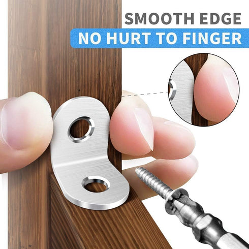 40PCS L Bracket Corner Brace, Stainless Steel Corner Bracket, Metal Joint Right Angle Bracket Fastener for Wood Chair Bookshelf Furniture Cabinet ...