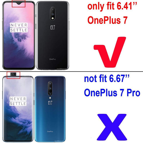 Compatible with OnePlus 7, OnePlus 6T Case, Metal Ring Grip Kickstand Shockproof Hard Bumper (Works with Magnetic Car Mount) Dual Layer Rugged Cov...