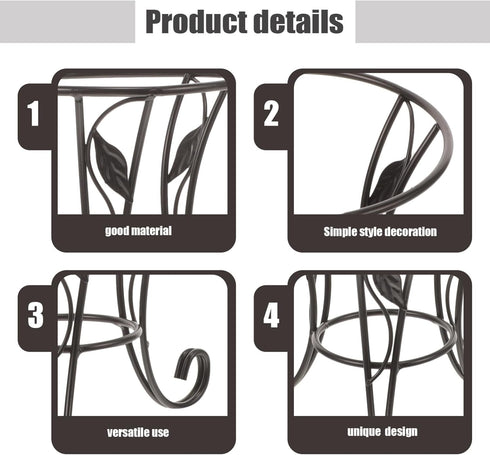 SUPVOX Metal Gazing Ball Stand Iron Globe Stand Crystal Sphere Display Holder Flowerpot Rack Plant Birdbath Bowl Support Base for Garden Home M...