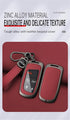 ontto Car Key Fob Cover Fit for Jeep Grand Cherokee Key Remote Metal Frame and Leather Key Shell Full Protector Fit for Dodge Challenger Charger D...