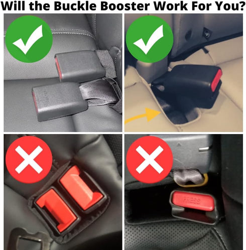 Seat Belt Buckle Booster™ Yellow (BPA Free) - Raises Your Seat Belt for Easy Access - Stop Fishing for Buried Seat Belts - Makes Receptacle Stand ...