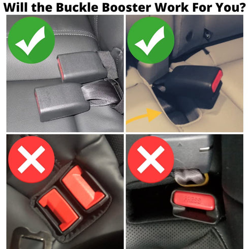 4-Pack Seat Belt Receptacle Stabilizer - Buckle Booster for Car Seat Belt - Raises Your Seat Belt for Vertical Access - Stop Fishing for Buried Bu...