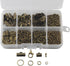 1 Box 8 Styles Jewelry Making Kit Open Jump Rings, Lobster Claw Clasps, Ribbon Clamp End, Drop Ends Pieces for Jewelry Making Bracelet Necklace Ar...