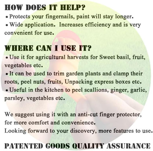 Upgrade Garden Silicone Thumb Knife, Harvesting Plant Knife, Gardening Gifts Garden Knife Finger Knife, Separator Finger Plant Fruit Picking Knife...