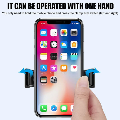 Car Phone Holder, Automobile Cradle Air Vent Windshield Cell Phone, Stand Clip Clamp Adjustable Bracket Compatible with Navigation Smartphones Mou...