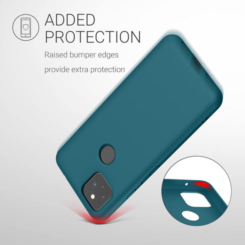 kwmobile Case Compatible with Google Pixel 5a 5G Case - Soft Slim Protective TPU Silicone Cover - Teal Matte...