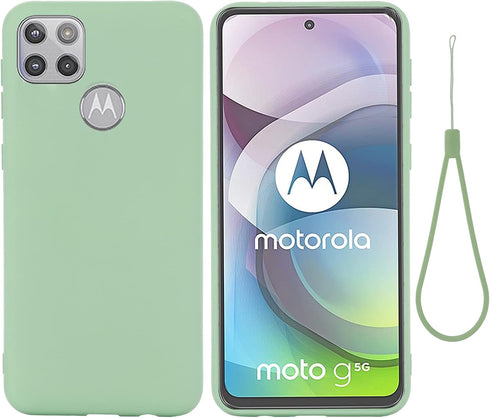 for Motorola One 5G Ace Case, Liquid Silicone Gel Rubber Shockproof Slim Phone Case Bumper Cover Full Body Protection Designed for Women Men -Gree...