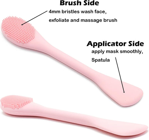 Facial Cleansing Brush, 2 in 1 Silicone Face Mask Brush & Face Scrubber, For Exfoliating, Massaging, Remove Blackheads, Makeup Skincare Removal, A...