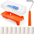 Microfiber Paint Roller Covers (3/8" Nap), 2 Inch 15 Pack Small Paint Roller Kit with High-Density Fabric Paint Roller, Paint Tray, Paint Tray Lin...