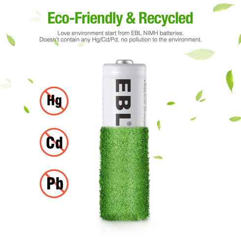 EBL 1100mAh Super Capacity AAA Rechargeable Batteries, 4 Pack...