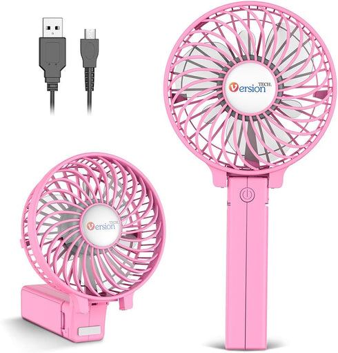 VersionTECH. Mini Handheld Fan, USB Desk Fan, Small Personal Portable Table Fan with USB Rechargeable Battery Operated Cooling Folding Electric Fa...
