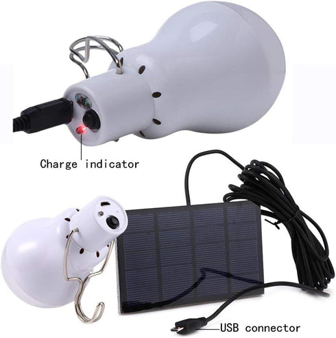 Solar Powered Lamp Portable Led Bulb Lights Solar Energy Panel Led Lighting for Camp Tent Night Fishing Emergency Lights Flash 350LM(Pack of 2)...