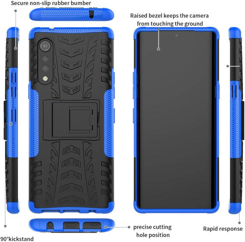 Yiakeng LG Velvet 5G Case, LG Velvet Case, Shockproof Slim Protective with Kickstand Hard Phone Cover for LG Velvet 5G (Blue)...