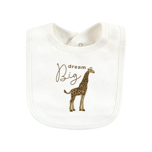Touched by Nature Unisex Baby Organic Cotton Bibs, Classic Safari, One Size...