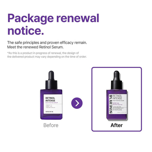 SOME BY MI Retinol Intense Reactivating Serum - 1.01Oz, 30ml - Mild Korean 0.1% Retinol Serum for Face Aging Sign and Glass Skin - Post Acne Marks...