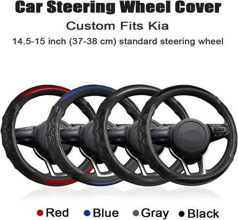 GIANT PANDA Steering Wheel Cover for Kia Soul, Car Steering Wheel Cover for Kia Optima and Telluride - Black...