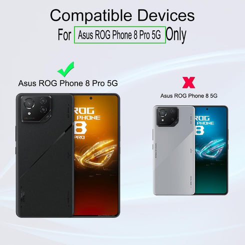 Ibywind 2 Pack Screen Protector For Asus ROG Phone 8 Pro 5G 6.78",9H Hardness Tempered Glass,With 1Pc Camera Lens Protector,1Pc Back Carbon Fiber ...