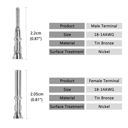 MUYI 5 Kit 8 Pin Way DT Series Connector Gray Receptacle IP67 Waterproof Heavy Duty 14-18 AWG 13 Amps Continuous DT04-8P DT06-8S w/Wedge Lock W8P ...