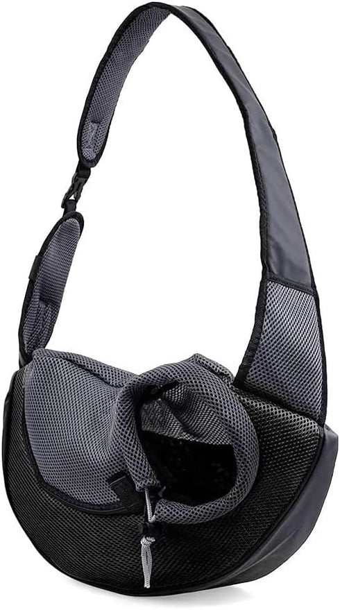 Dog Sling Carrier for Small Dogs Cat Carrier Breathable Mesh Bag(Fits Approximately 3 lbs to 6 lb Pets)(Black)...