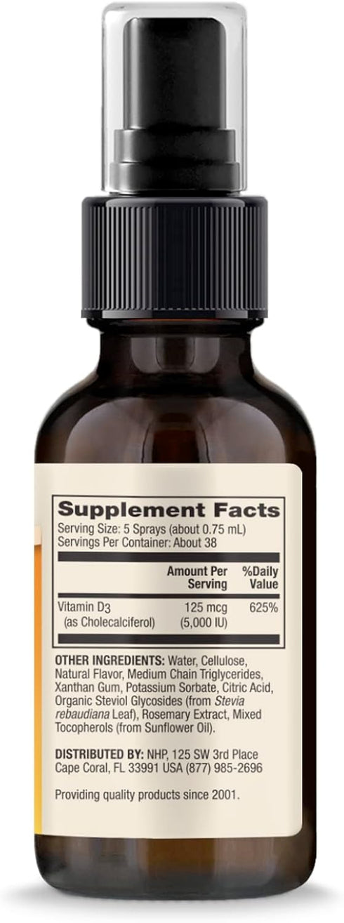 Dr. Mercola Vitamin D3 Sunshine Mist, 5000 IU Per Serving, 38 Servings, Dietary Supplement, Supports Immune and Joint Health, Non-GMO...
