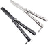WAYDA Butterfly Knife, Trainer Martial Arts Practice Tool Steel Metal Folding Knife Comb Unsharpened Blade, Training Knife for Practicing Flipping...
