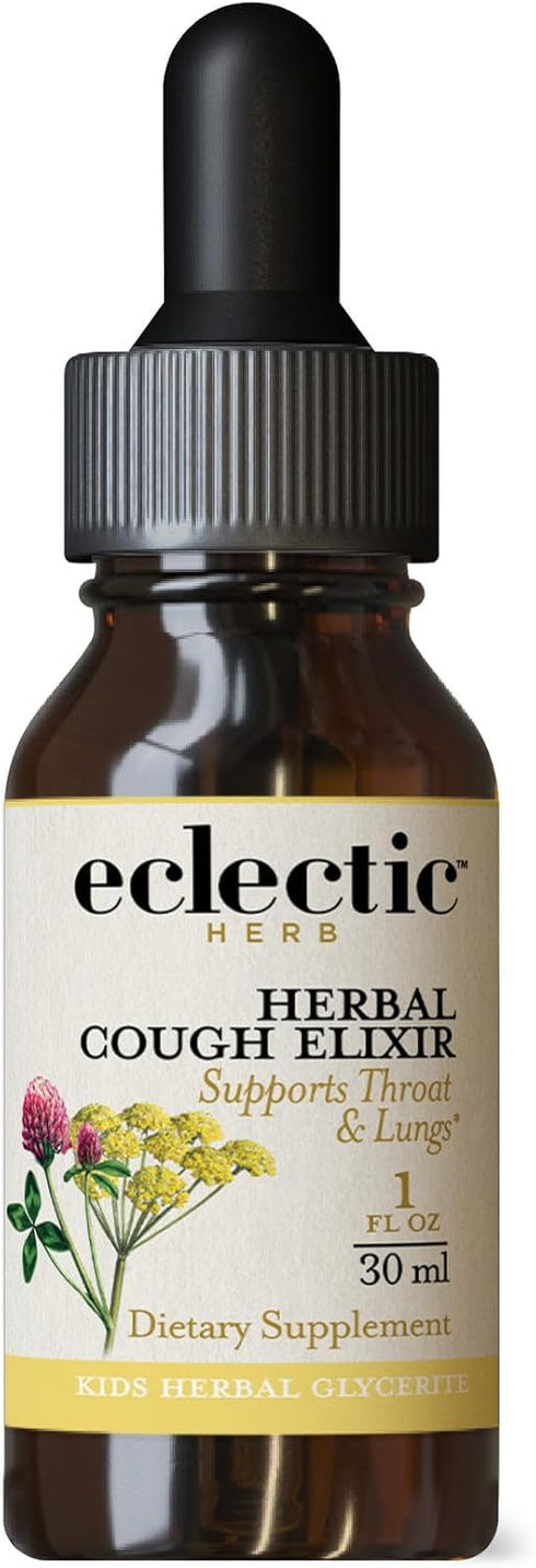Eclectic Institute Kids, Herbal Cough Elixir, Black Cherry Flavored | Non-GMO, Gluten-Free | 1 fl oz (30 ml)...