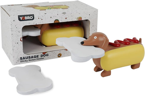 Sticky Notes Holder,Dachshund Note Dispenser,includes 60 Sheets Fun Stick Note Pad,Cute Desktop Organiser,Great Gifts for Dog Lover...