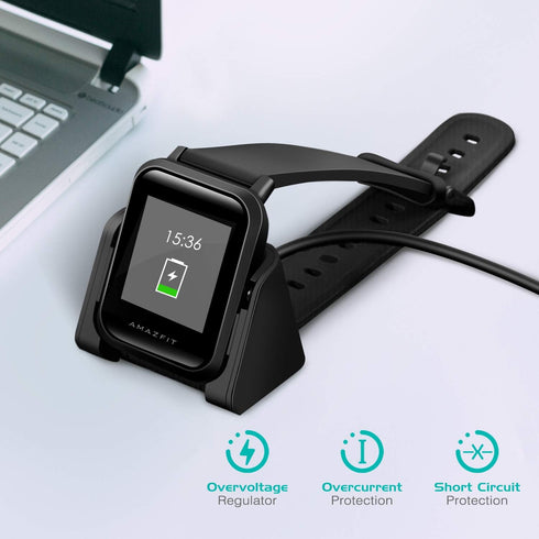 MoKo Charger Compatible with Amazfit Bip/Bip Lite Smartwatch, Portable Replacement USB Charger Charging Stand Adapter Station Cradle Dock with Cab...