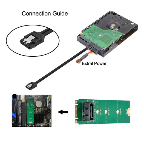 chenyang CY NGFF B/M-Key M.2 to Vertical SATA 7 Pin Hard Disk Drive SSD PCBA Extension Adapter for Motherboard...