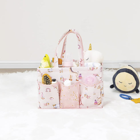 Baby Caddy Diaper Bag - Changing Bag Baby Multi-Function Travel Diaper Caddy Bags for Baby Care, Large Capacity, Stylish and Durable (Pink)...