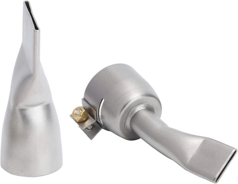 2Pcs Welding Gun Flat Nozzle, Stainless Steel Alloy 20mm Small+40mm Large Tip Welding Gun Nozzle, Hot Air Tourch Gun Soldering Supplies Accessory ...