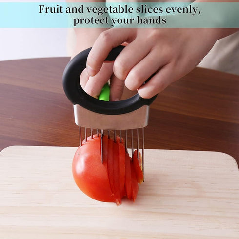 Newness Onion Holder for Slicing, Onion Cutter Vegetable Chopper, Chopper Slicing Assistant Tool for Meat, Onion, Potato, Tomato Home Kitchen Tool...