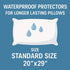 4 Pack Deluxe Zippered Vinyl Pillow Covers - Waterproof Protectors for Longer Lasting Pillows. Standard Size 20"x29". Ideal for Home, Hotel and Ho...