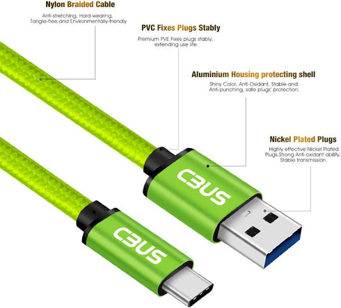 CBUS USB C Cable, 10ft USB A to USB C Fast Charging Braided Charger Cable Type-C for Samsung Galaxy S23/S22/S21/S20/S10/Plus/Ultra/FE, A03s, A12, ...