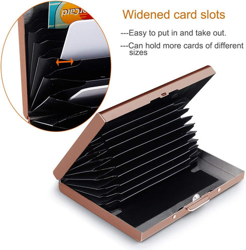 EASTNIGHTS RFID Credit Card Holder Protector Metal Credit Card Wallet Business Card Holder for Men Women Gift Box Package (Copper)...