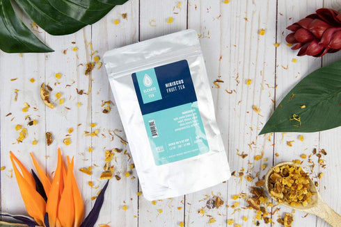 Elevate Tea Hibiscus Fruit Tea - Loose Leaf Hibiscus Tea, Caffeine Free, 3 oz Pouch - 30 Cups, Hot & Iced Tea, No Artificials...